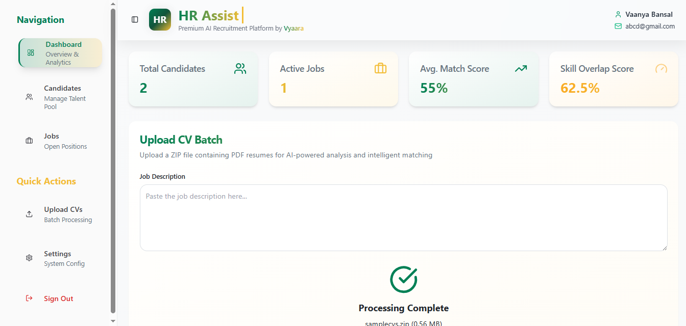 HR Assist - Premium AI Recruitment Platform by Vyaara media 2