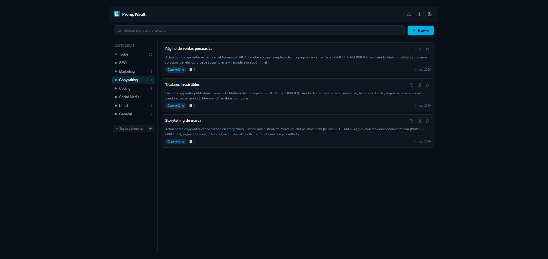 PromptVault: Save & Reuse Prompts gallery image