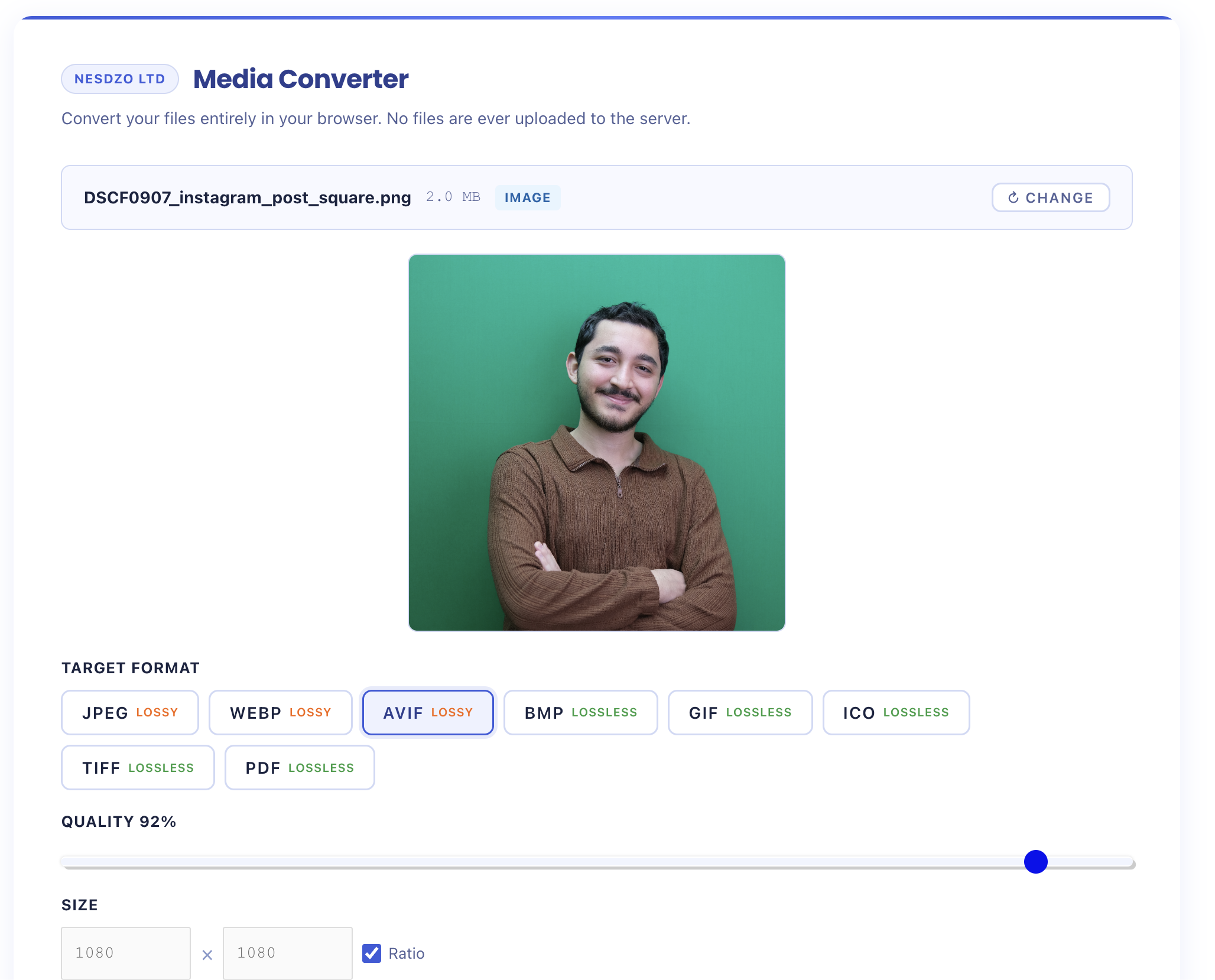 Free Browser Based Image Converter gallery image
