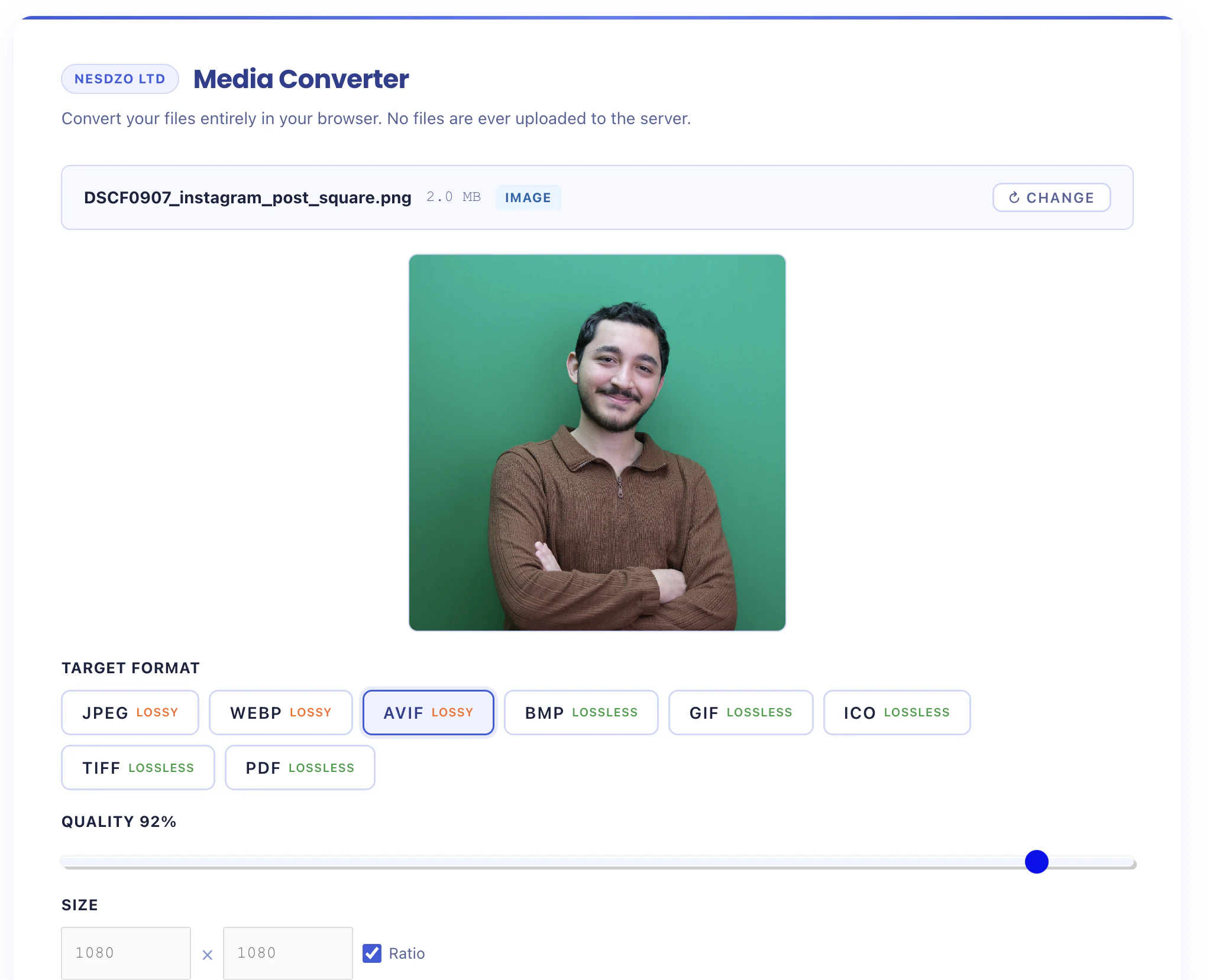 Free Browser Based Image Converter screenshot 1