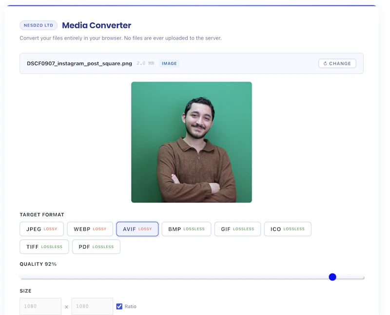 Free Browser Based Image Converter screenshot 1
