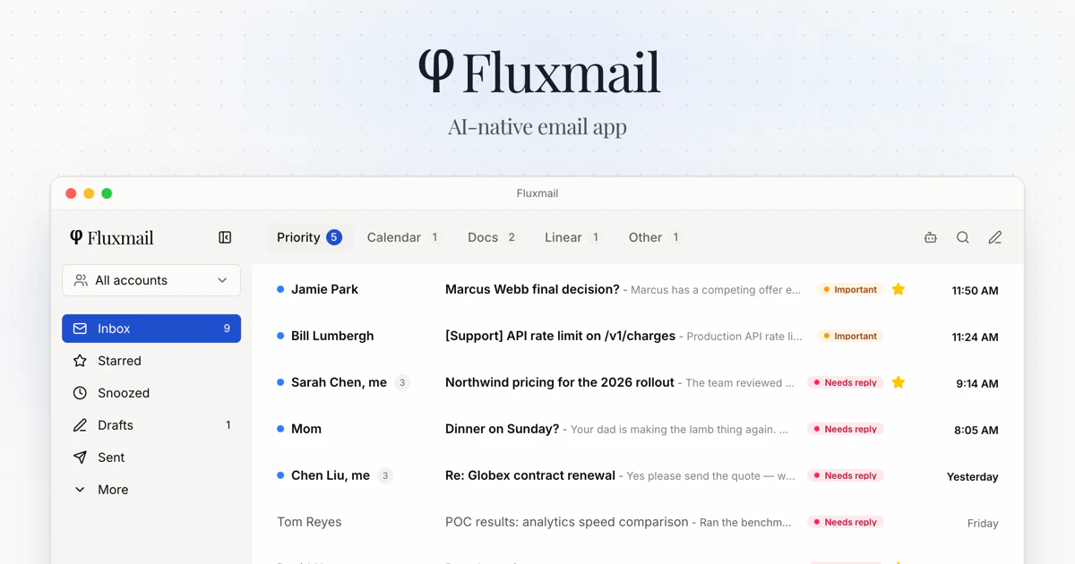 Fluxmail screenshot 1