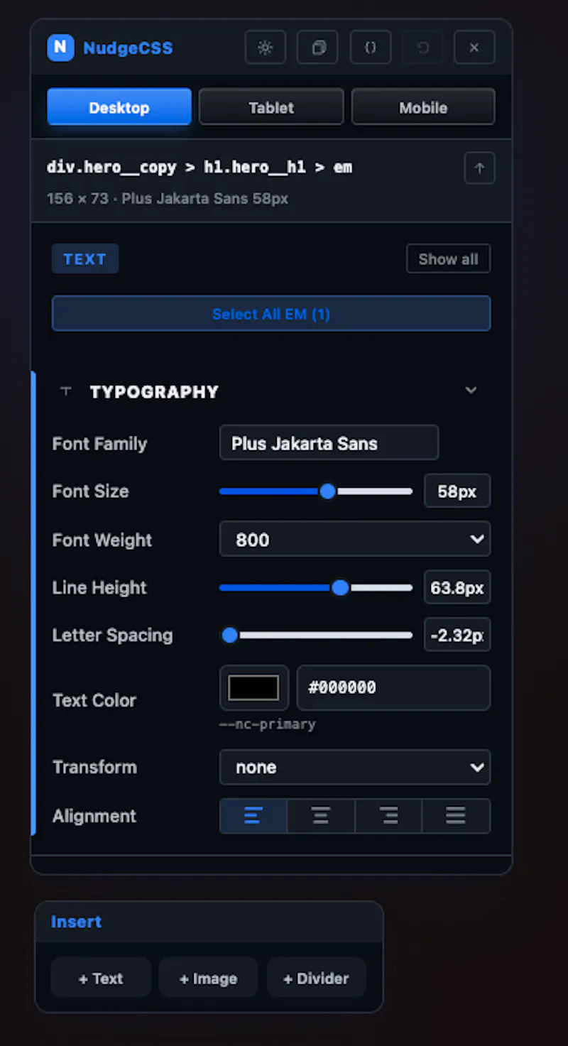 NudgeCSS screenshot 3