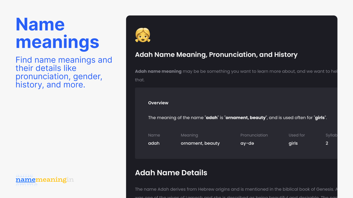 Namespot v2: namemeaningin.com - Nominare significati, ma più questa volta con soprannomi ecc. media 2