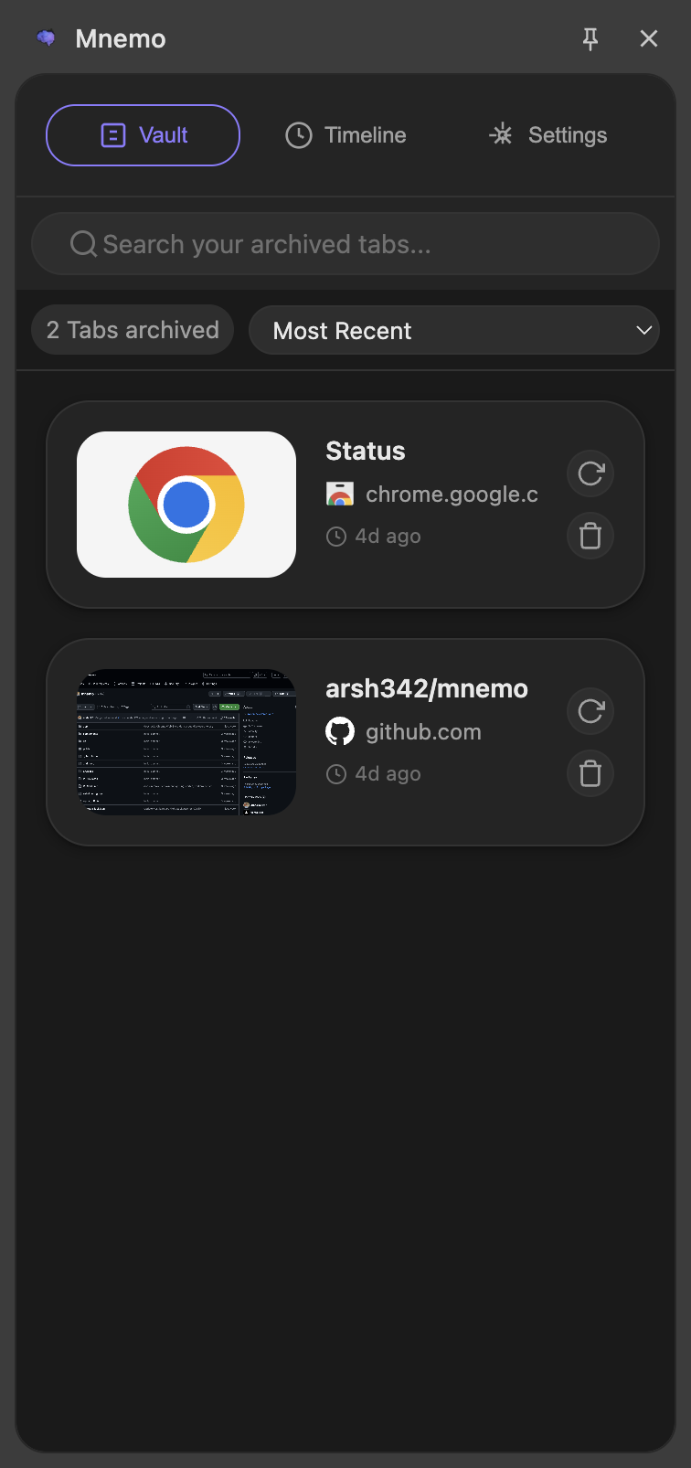 Mnemo - Main product screenshot demonstrating key features and user interface
