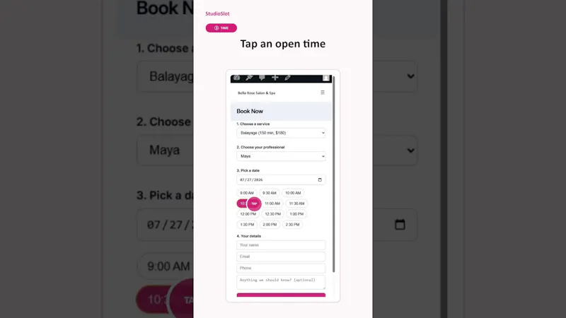StudioSlot screenshot 1 (video preview)