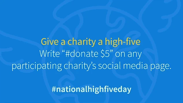 #donate on National High Five Day fueled by GoodWorld