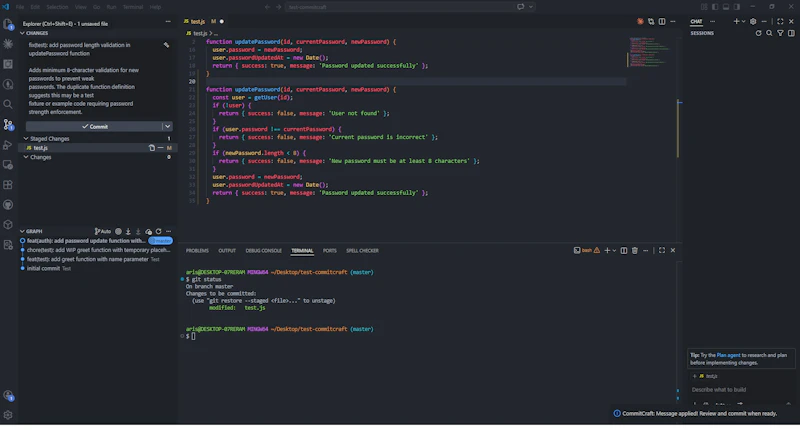 CommitCraft screenshot 2