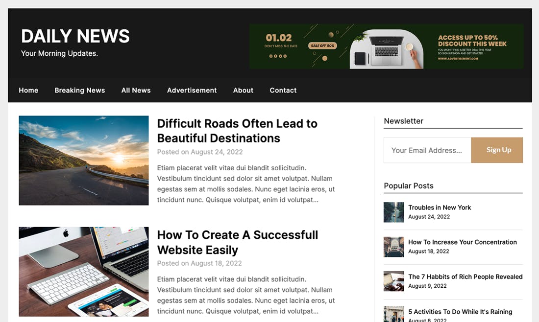 Daily Newspaper WordPress Theme media 1