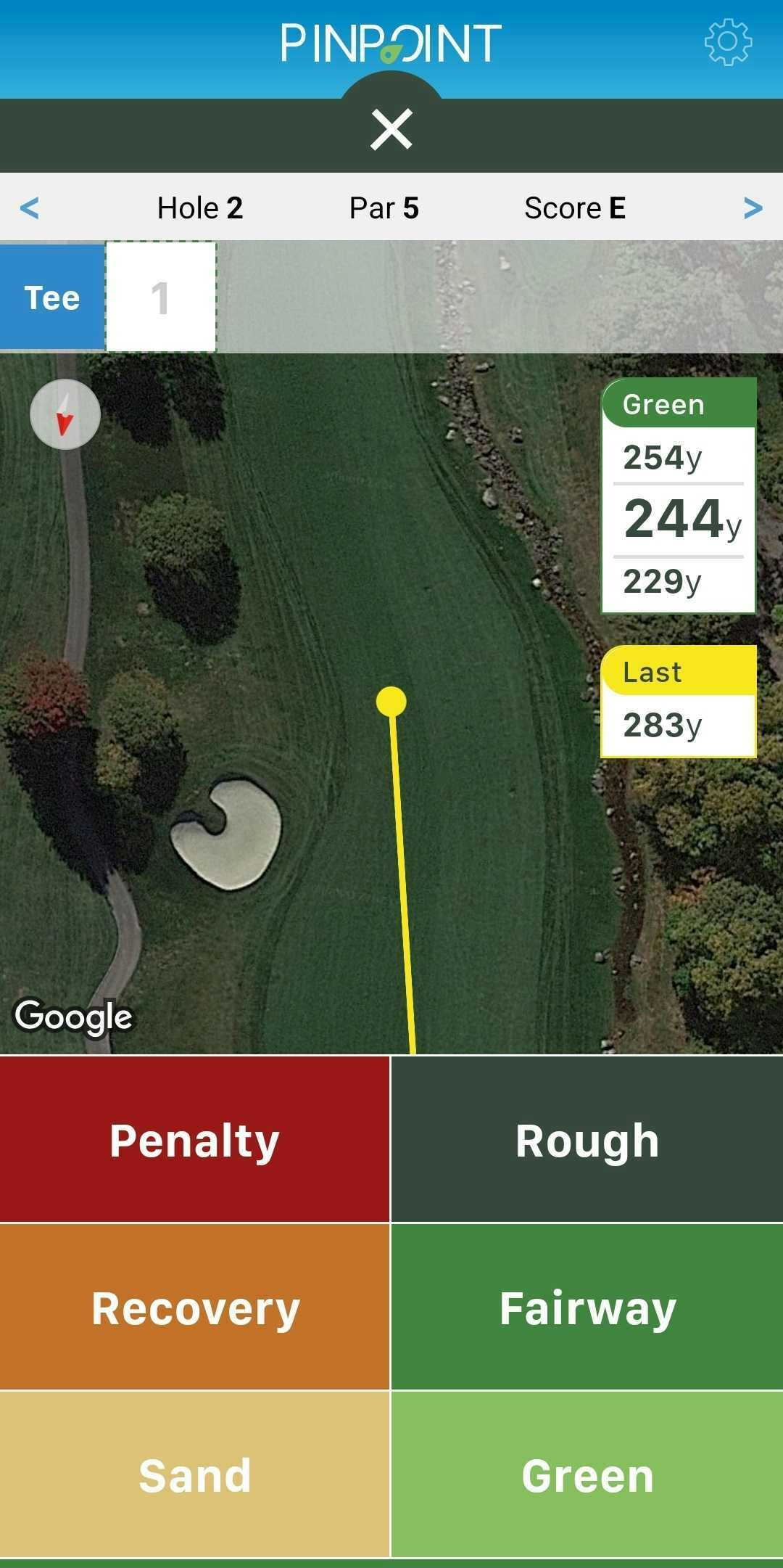 Estadísticas de golf y GPS identificar media 3
