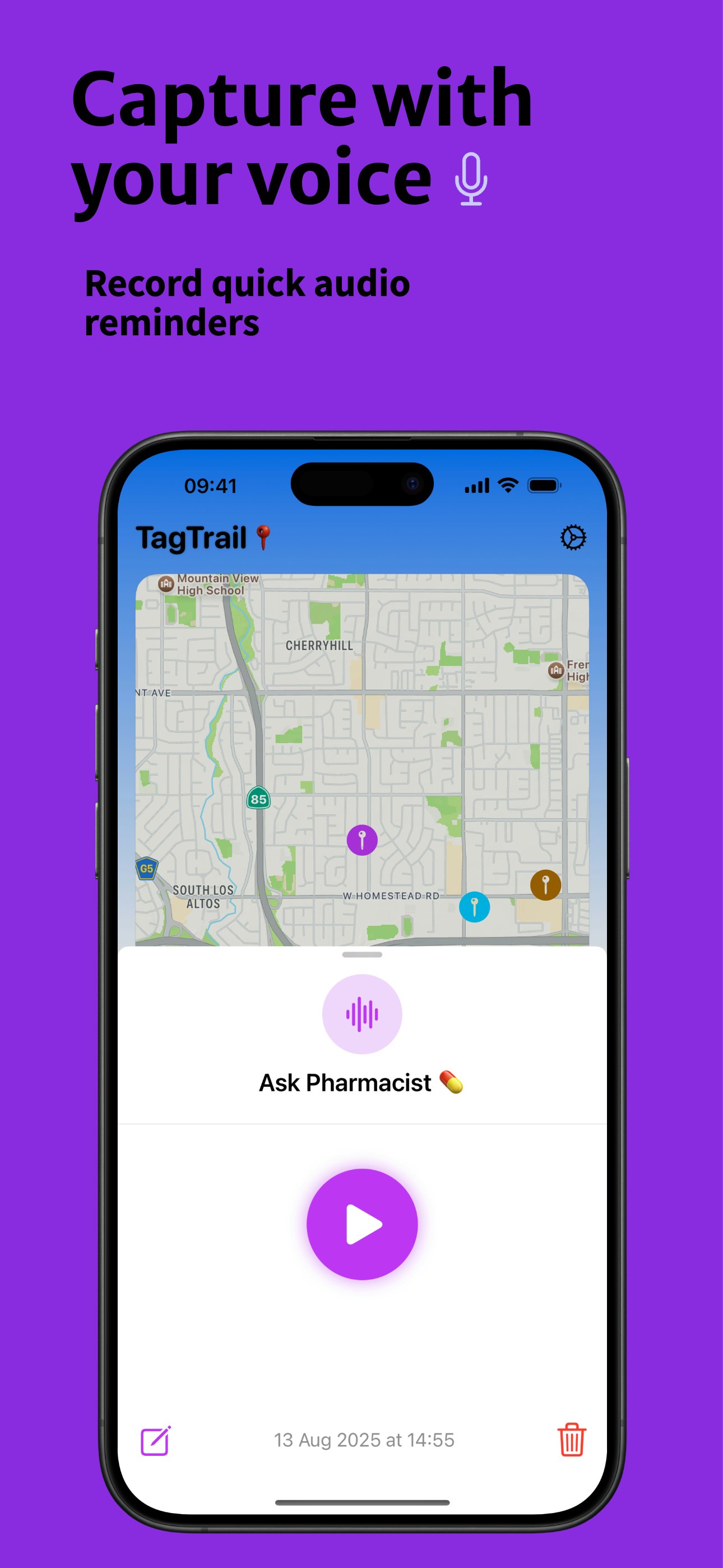 Tagtrail - Note e promemoria basati sulla posizione resi semplici media 6