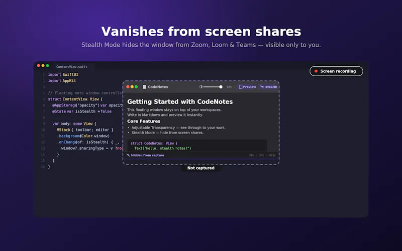 CodeNotes | The Stealth Floating Notepad screenshot 6
