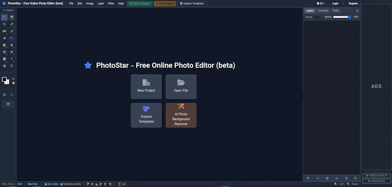 PhotoStar - Free Online Photo Editor screenshot 2