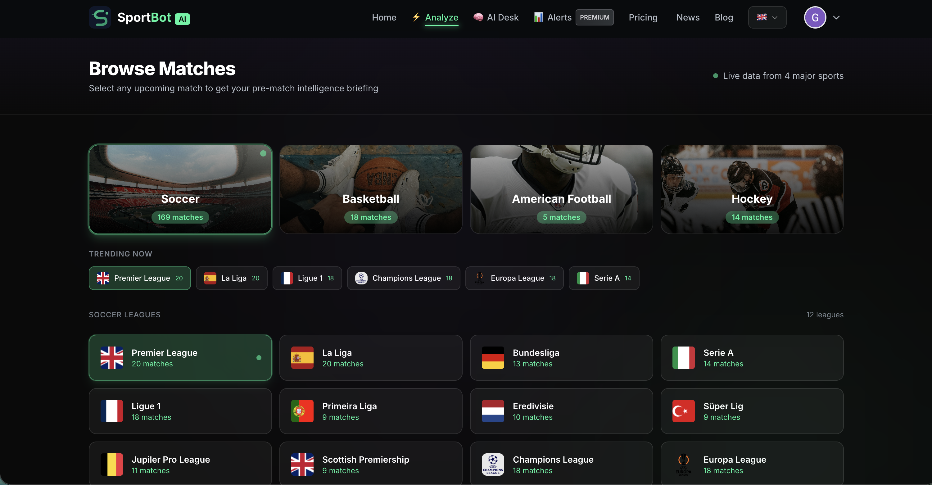 SportBot AI - Screenshot 2 showing product features and functionality