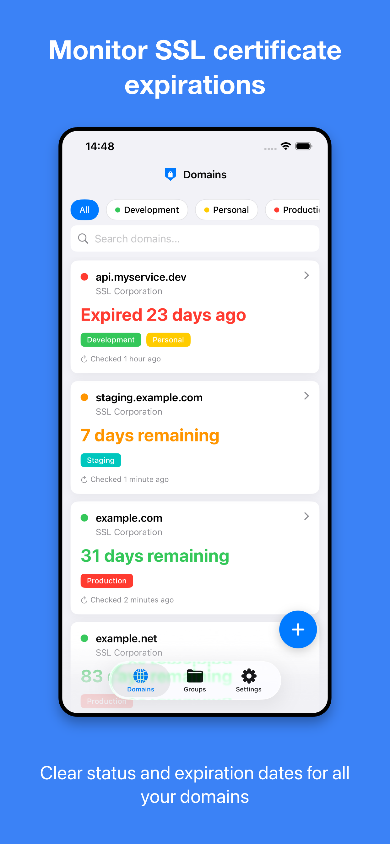 CertWarden: SSL Expiry Tracker - Main product screenshot demonstrating key features and user interface