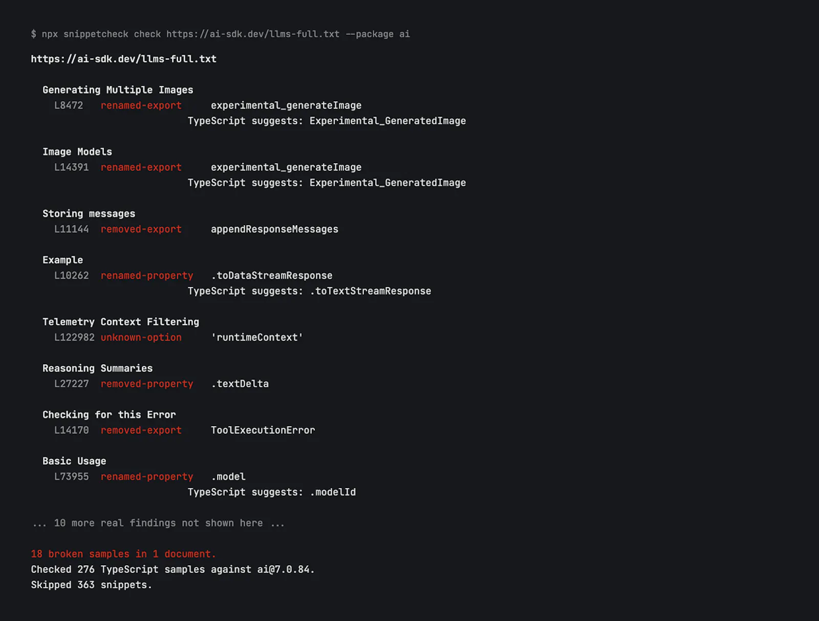 snippetcheck screenshot 1