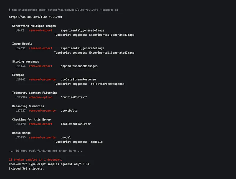 snippetcheck screenshot 1