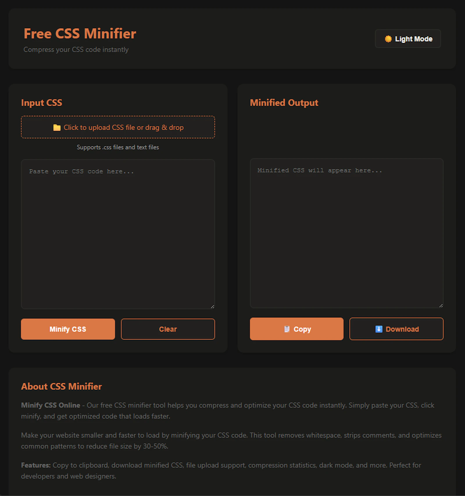Free CSS Minifier screenshot 3