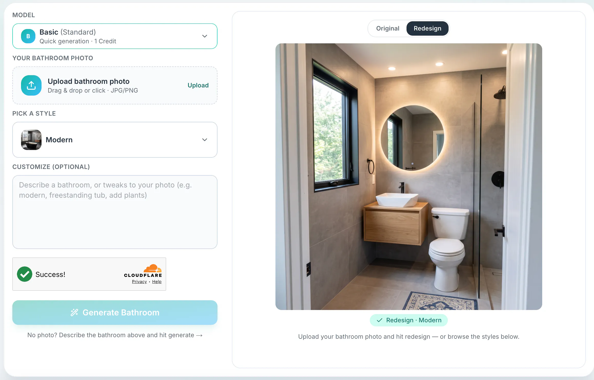 AI Bathroom Redesign gallery image