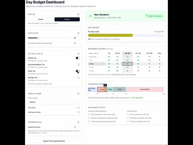 UK Tax Residence Calculator gallery image
