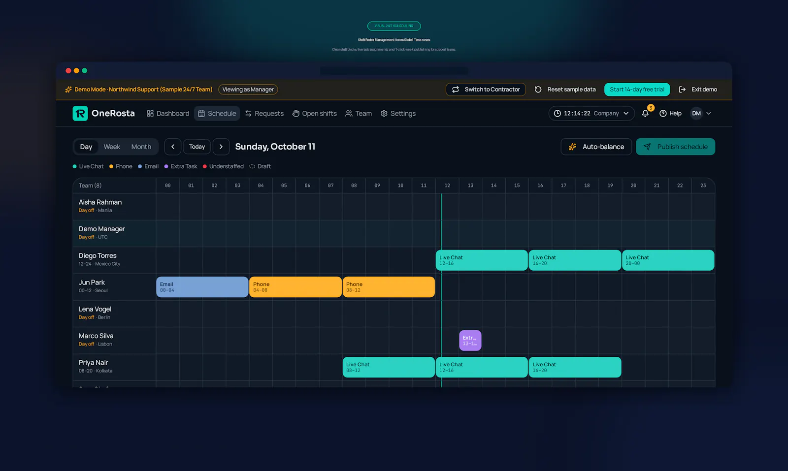 OneRosta — scheduling for support teams screenshot 3