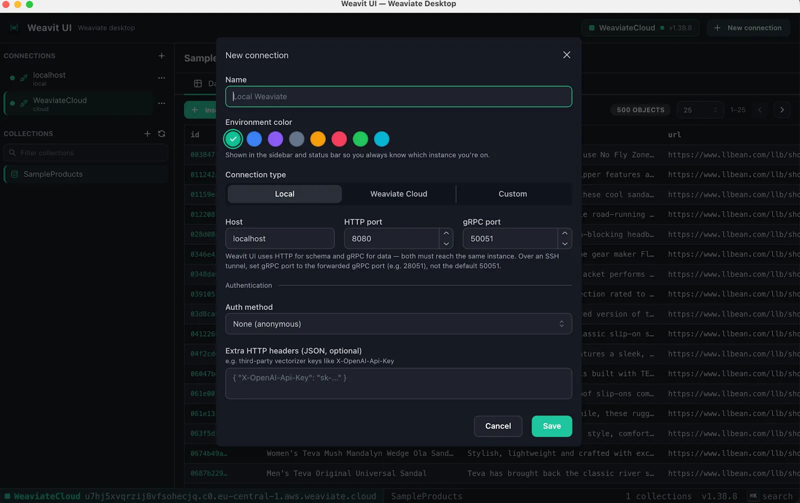 Weavit UI screenshot 2