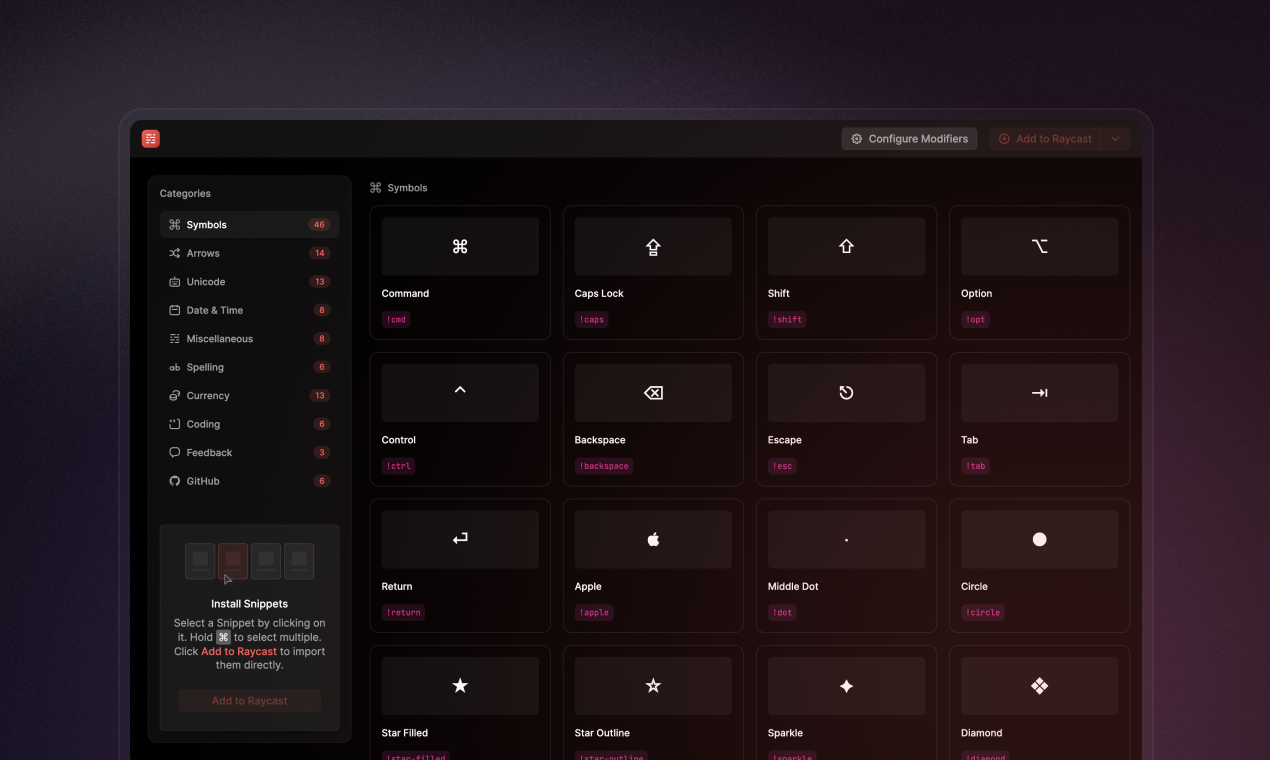 Snippet Explorer por Raycast media 2