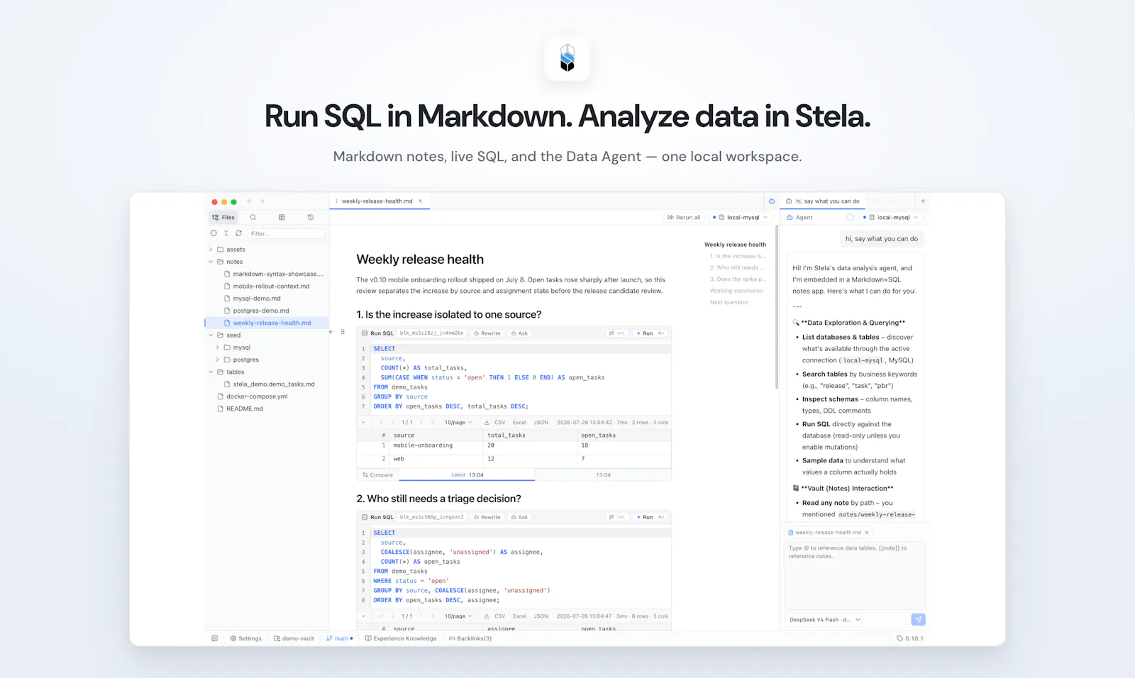 Stela — Data Analysis Workspace screenshot 1