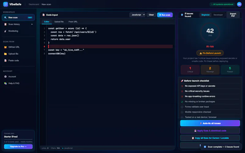 VibeSafe screenshot 4