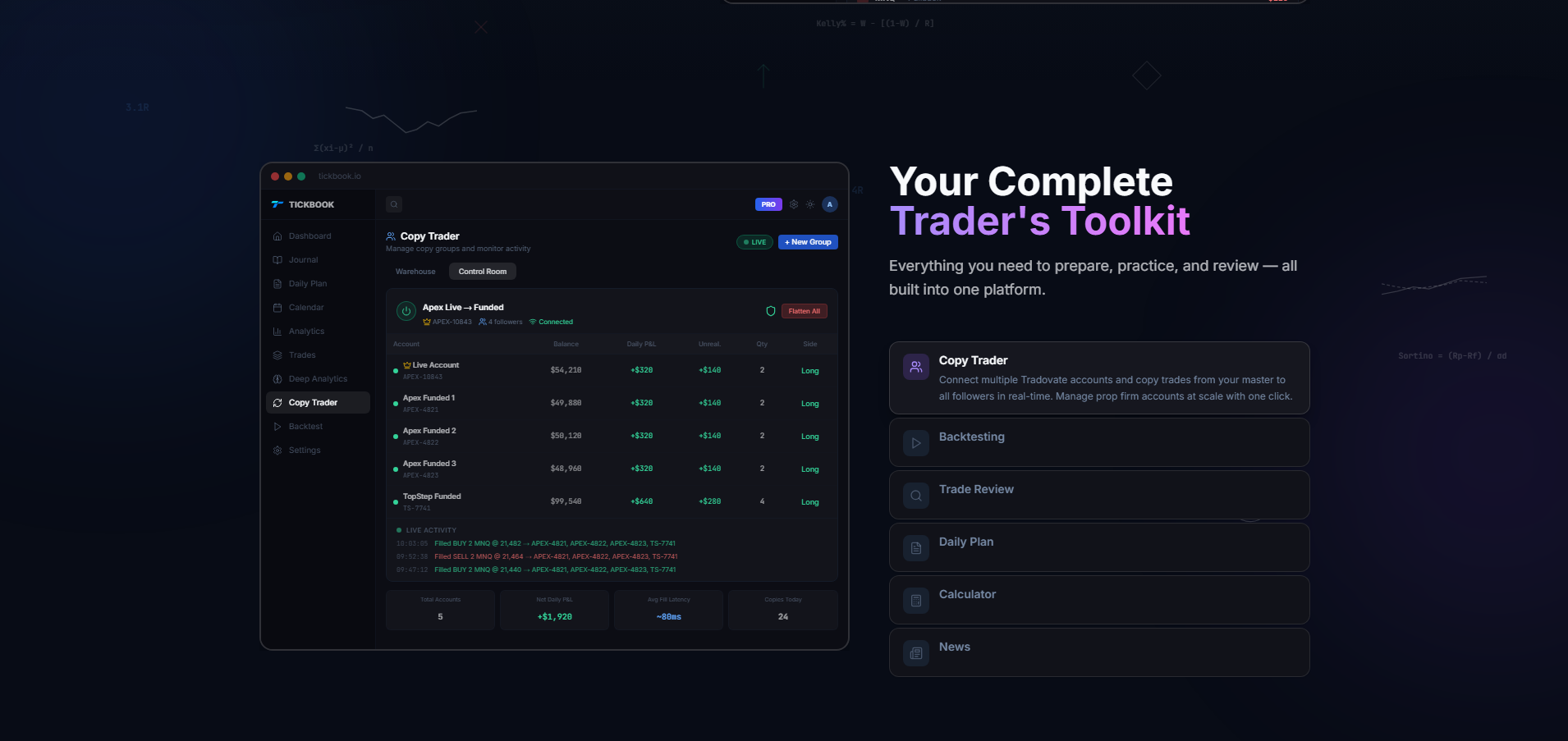 Tickbook - Main product screenshot demonstrating key features and user interface