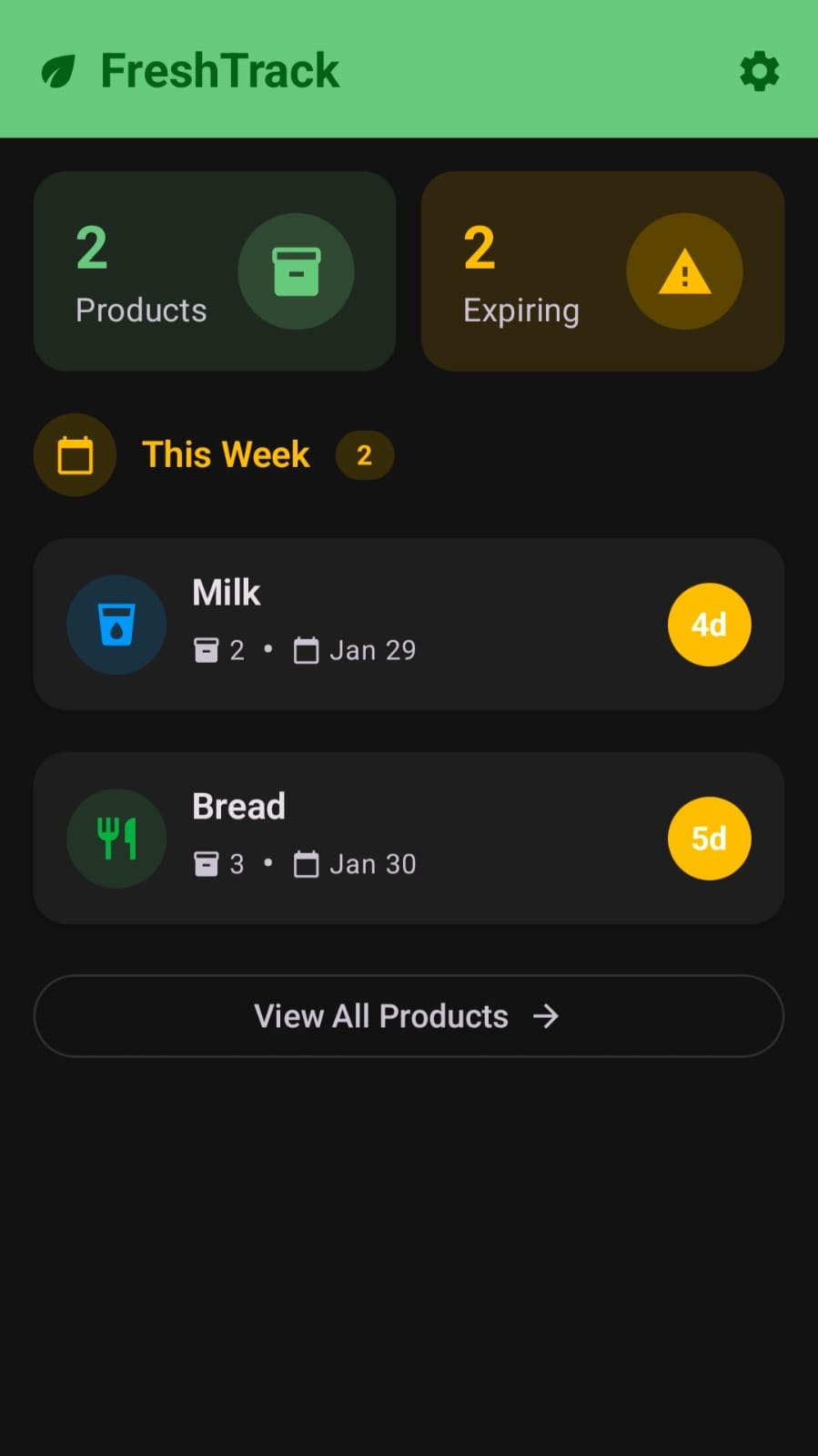 FreshTrack - Screenshot 2 showing product features and functionality
