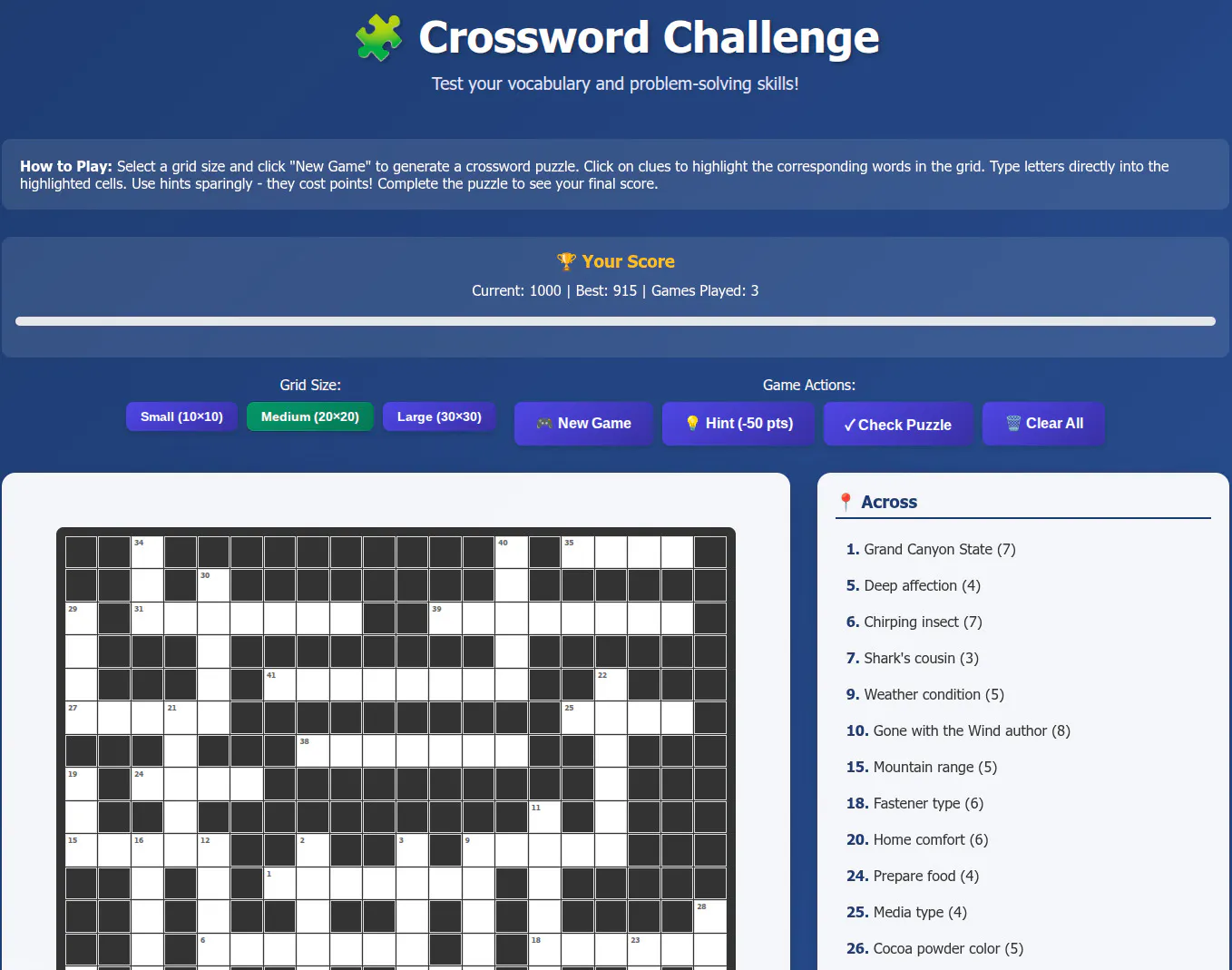 Crossword Challenge gallery image