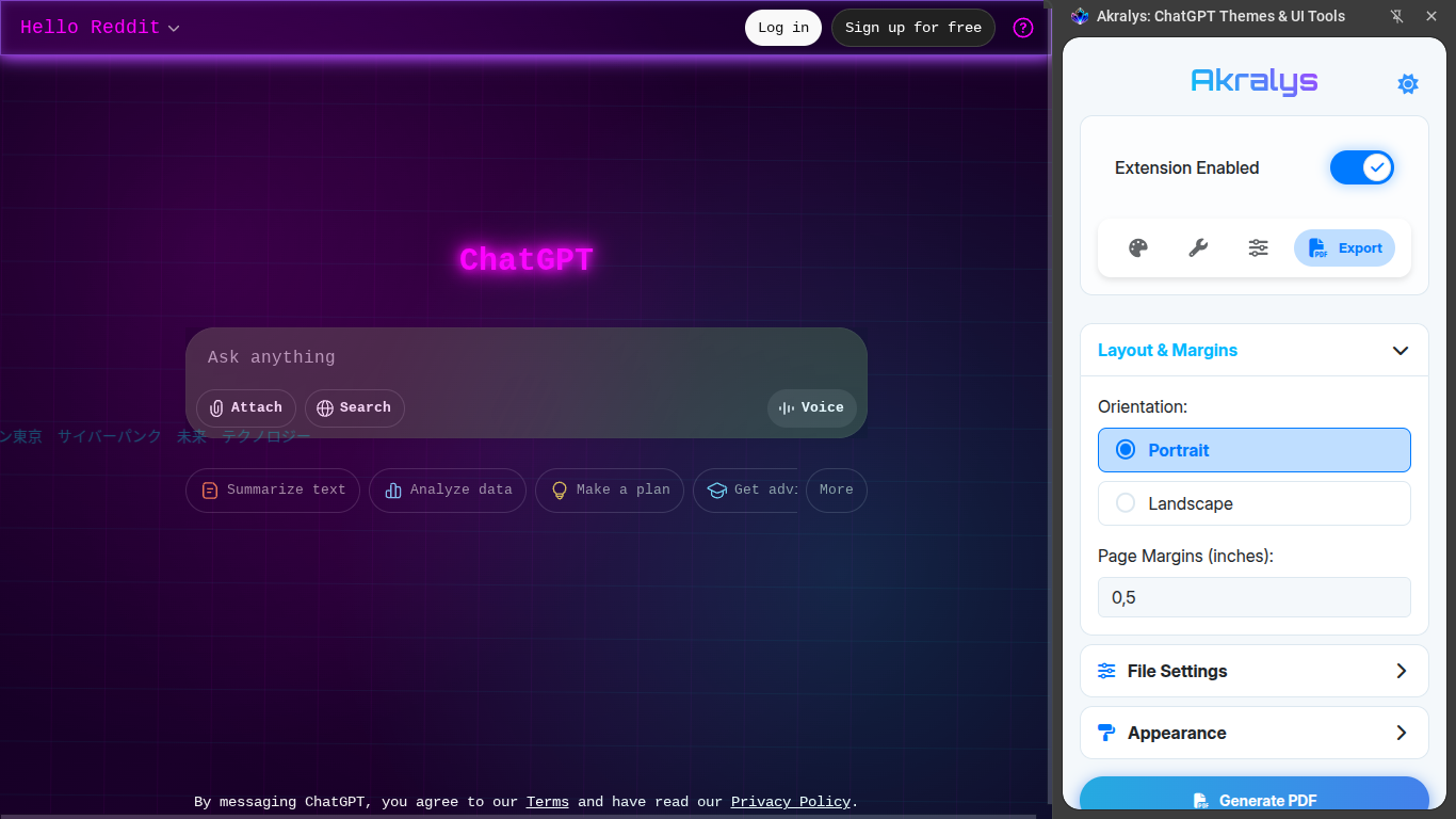 Média Akralys: Thèmes Chatgpt, outils d'interface utilisateur et PDF 9