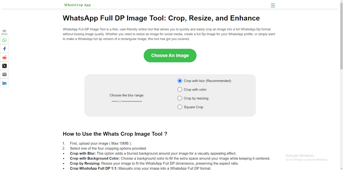 WhatsCrop Tool