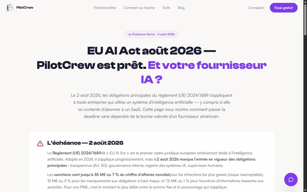 Agents IA autonomes pour PME — PilotCrew gallery image