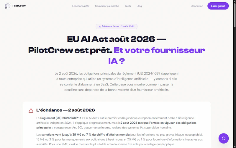 Agents IA autonomes pour PME — PilotCrew screenshot 8