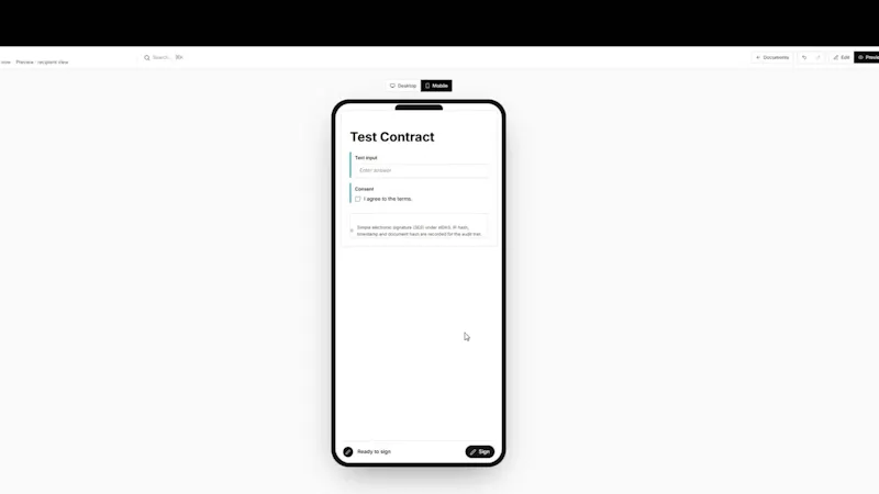 E-Signing.io screenshot 1 (video preview)