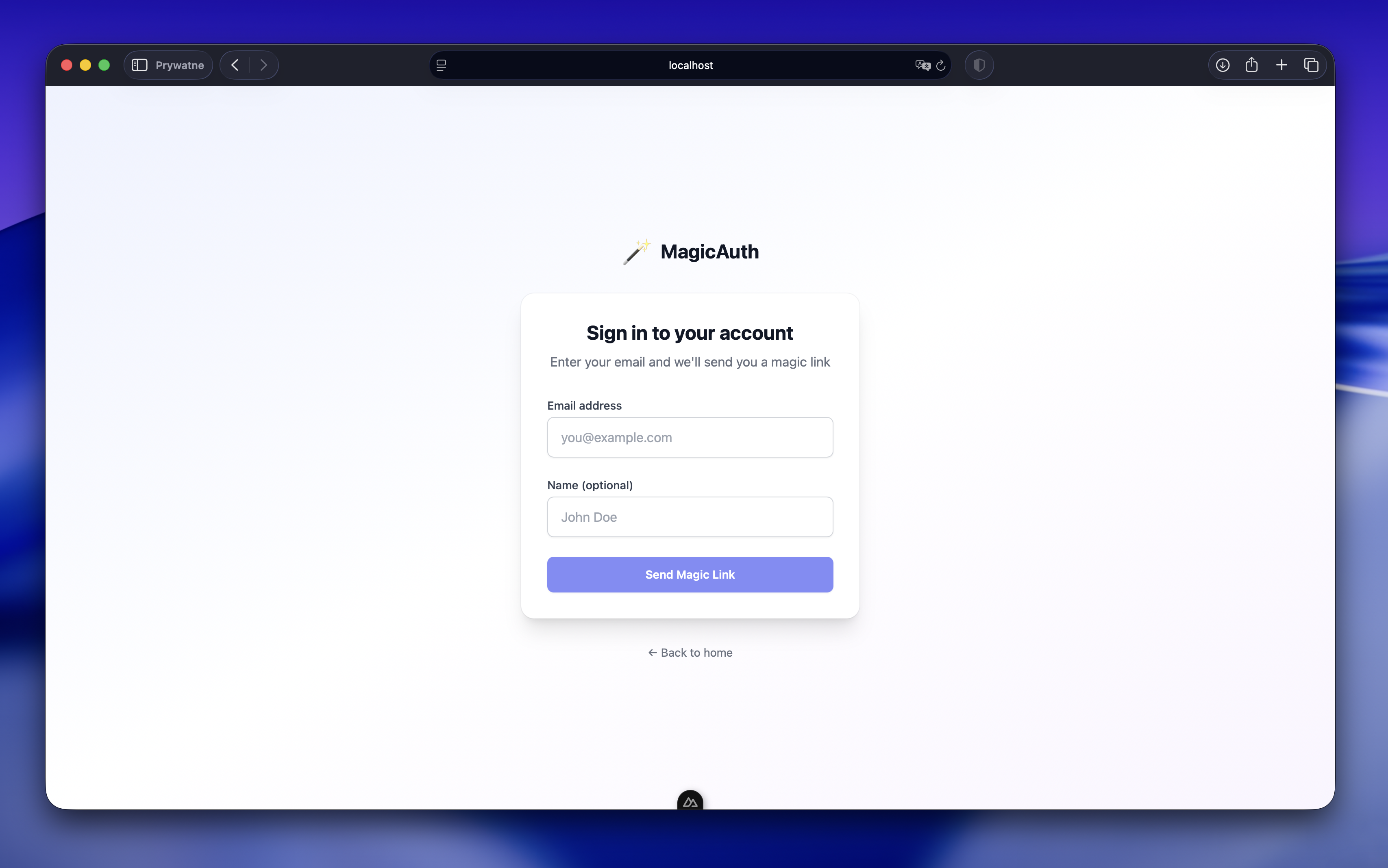 Nuxt Magic Auth Starter gallery image