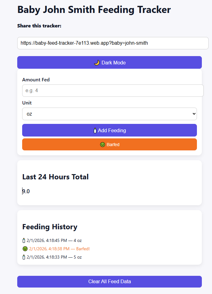 Baby Bottle Buddy - Main product screenshot demonstrating key features and user interface