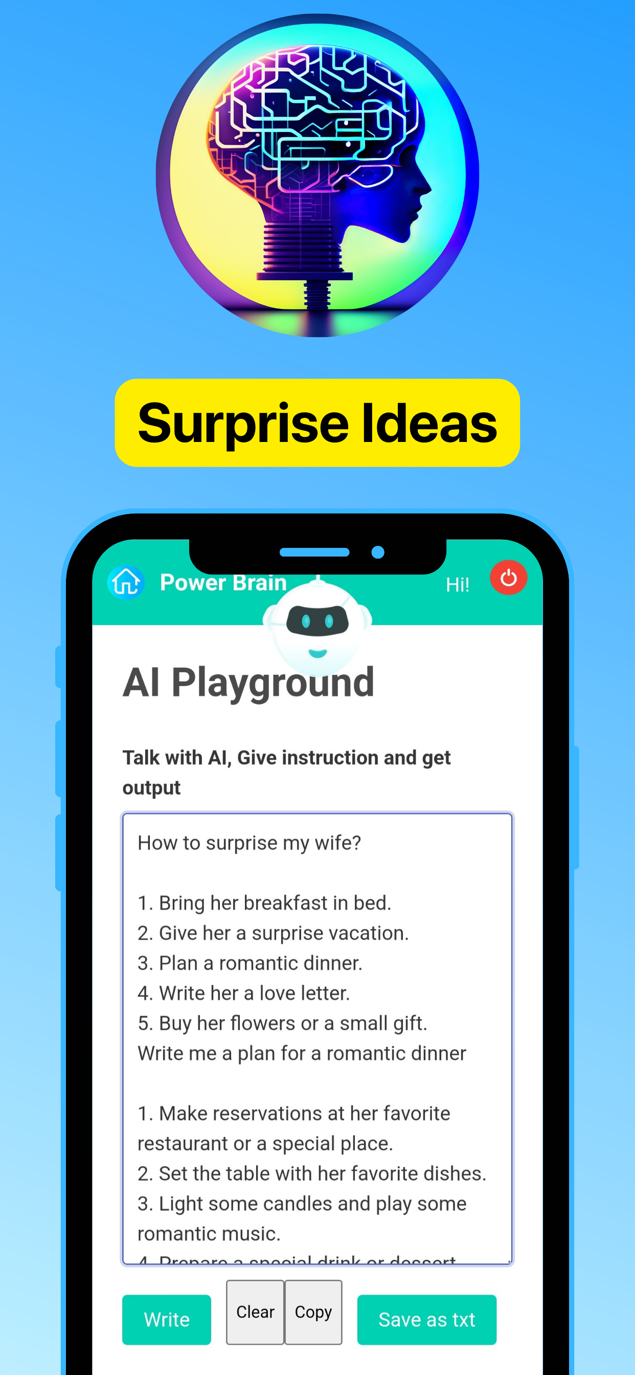 PowerBrain AI 쓰기 도구 및 chatgpt - 모바일 생산성을 쉽게 향상시킵니다 미디어 8