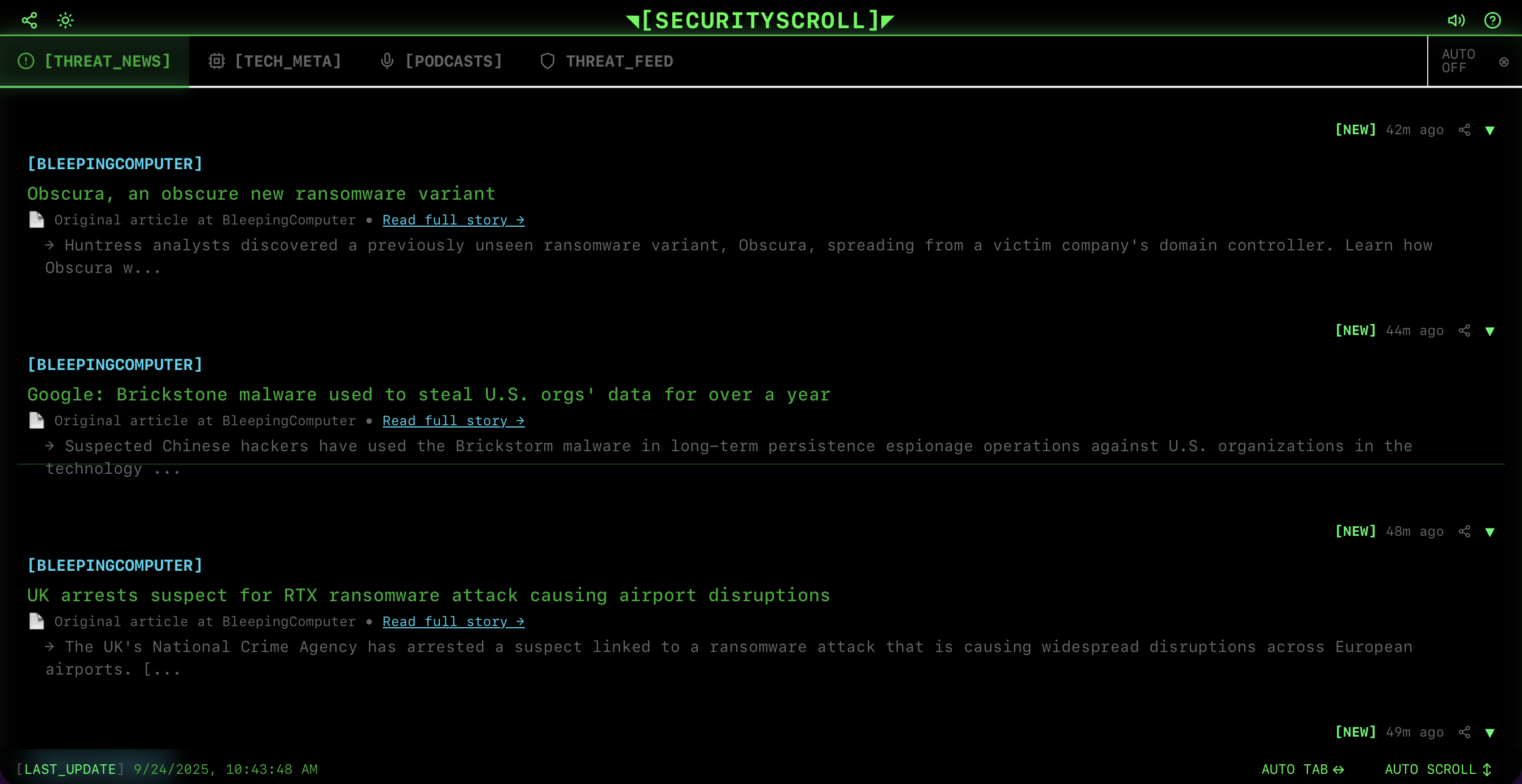 Média SecurityScroll - Tableau de bord de cybersécurité |News, menace Intel & Tech Mises à jour 1
