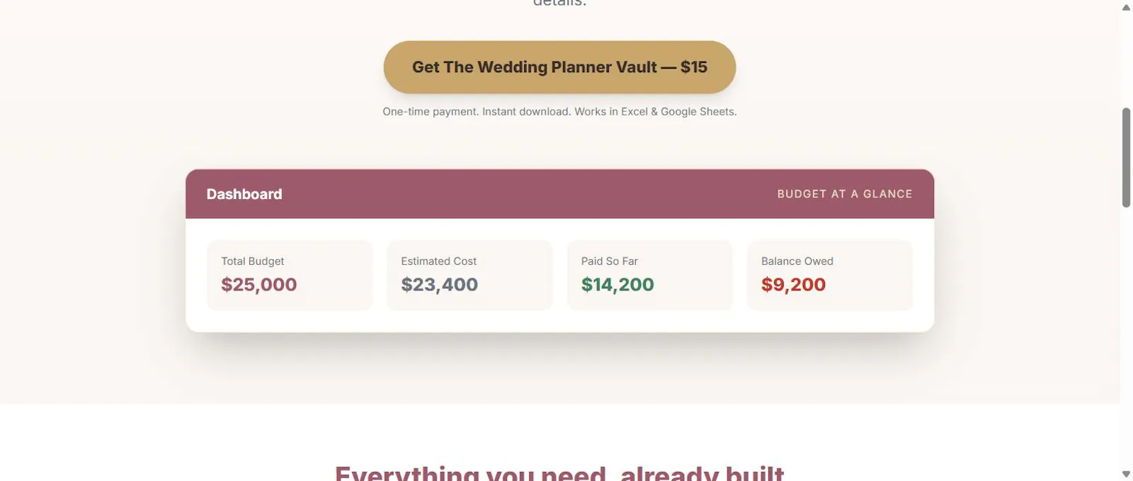 The Wedding Planner Vault screenshot 1