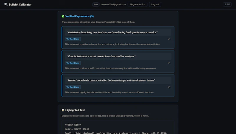 Bullshit Calibrator screenshot 4