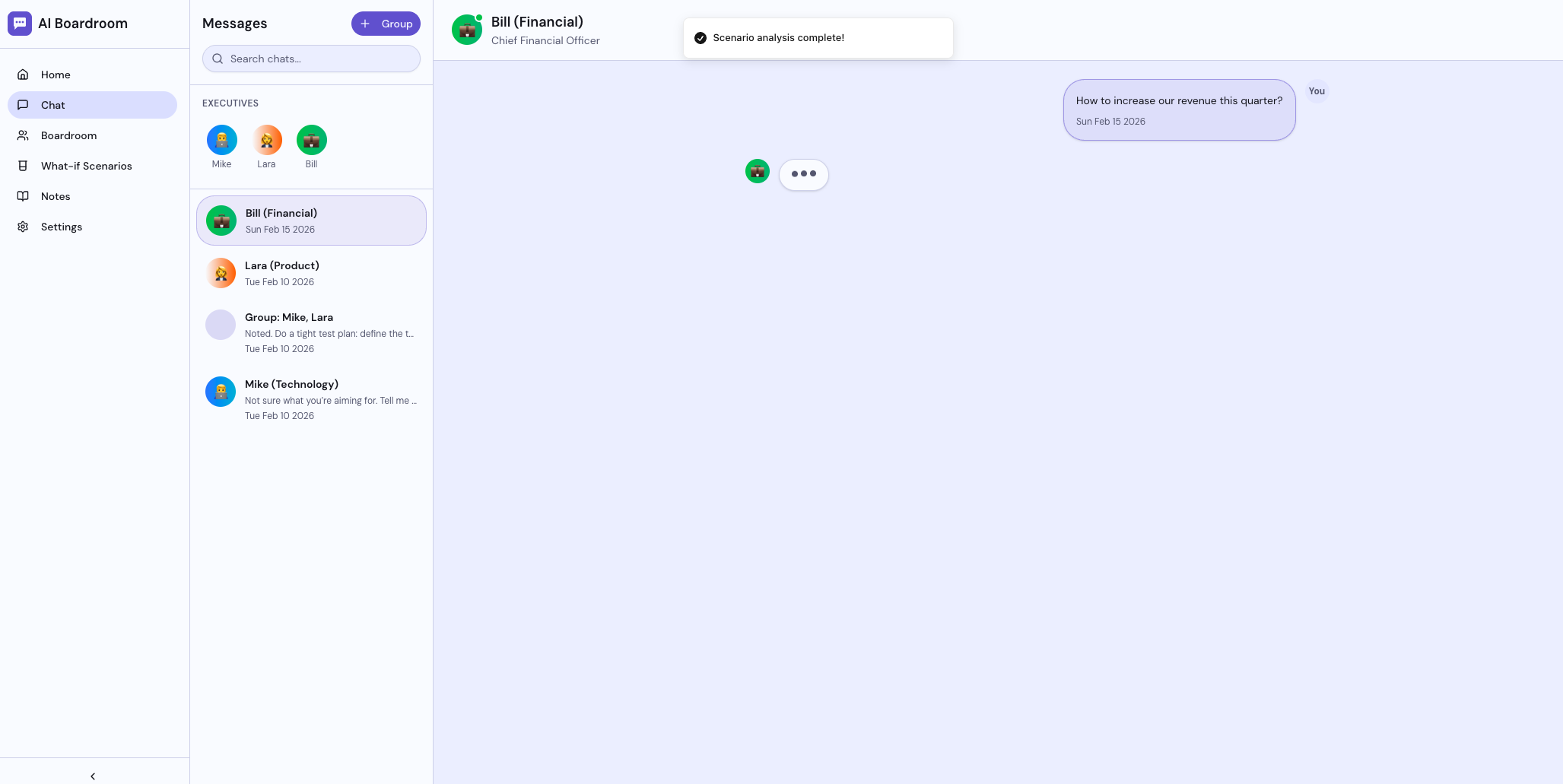 AI Boardroom - Screenshot 2 showing product features and functionality
