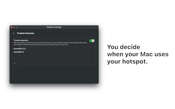 在MacBook上透過先進的連接功能，保證手機的連接，確保無間斷的網路訪問。