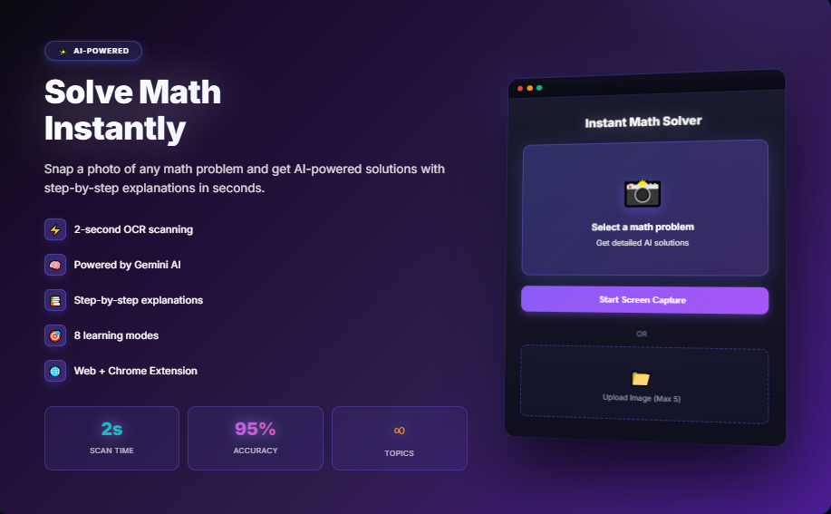 MathPal - Main product screenshot demonstrating key features and user interface