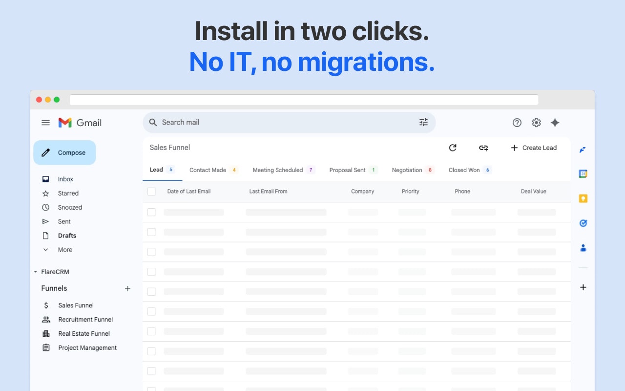 Flarecrm - Gmail CRM nativo - Un CRM liviano que vive dentro de Gmail media 6
