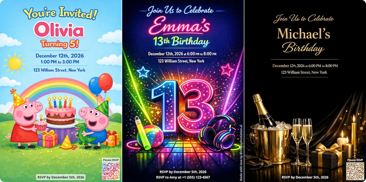 Birthday Invitation AI - Screenshot 3 showing product features and functionality