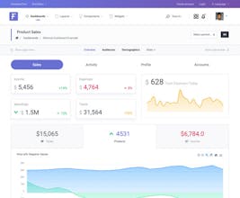 Fiori - Clean Horizontal Bootstrap 4 Dashboard gallery image