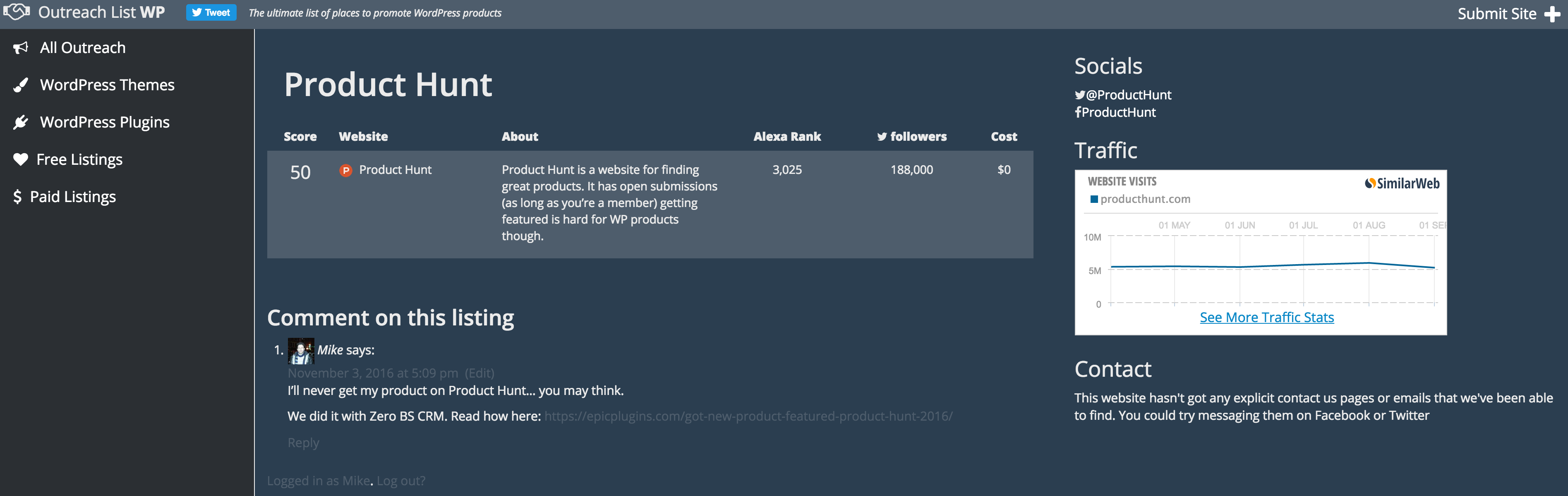 Outreach List WP gallery image